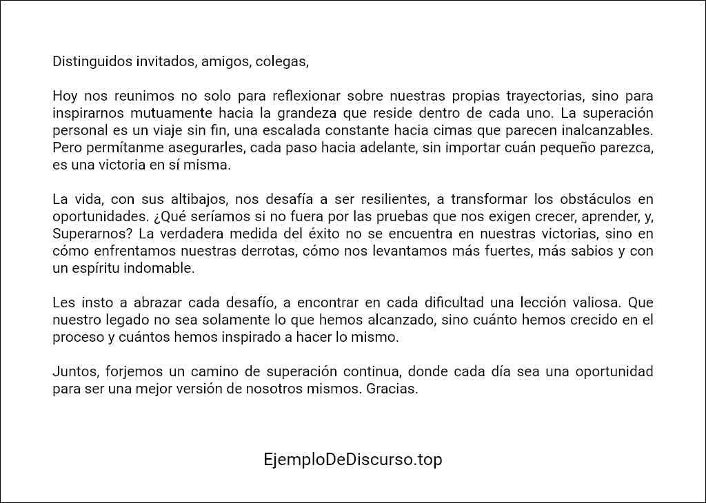 Discursos de superacion personal ejemplo