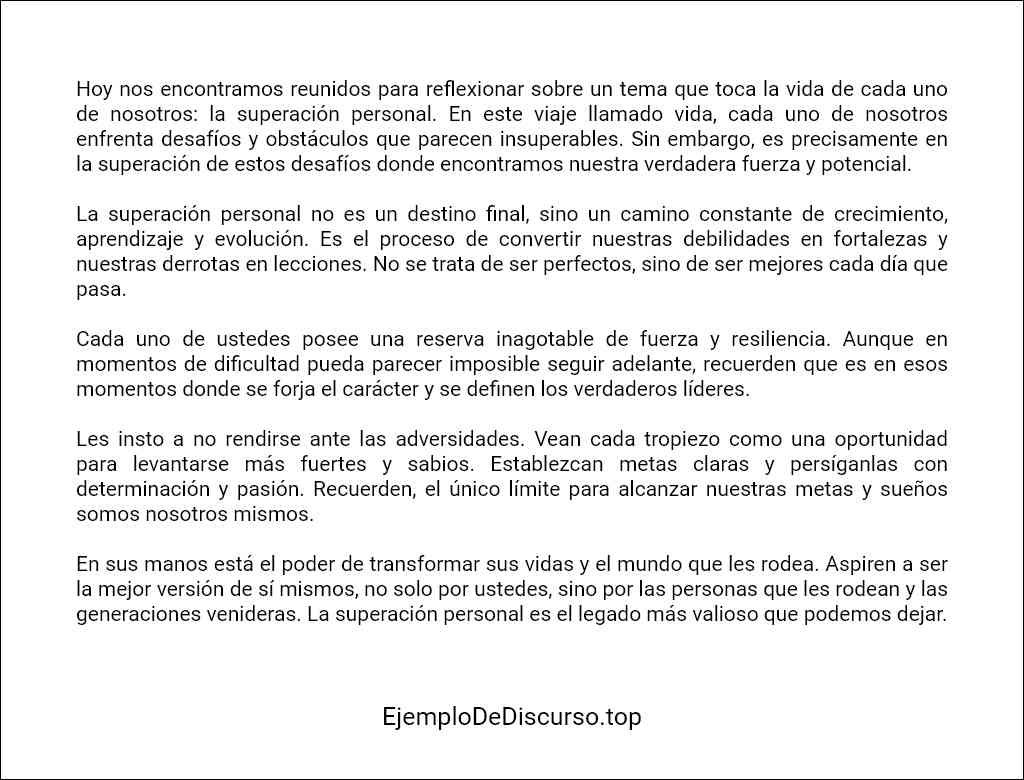 Discursos de superacion personal ejemplos