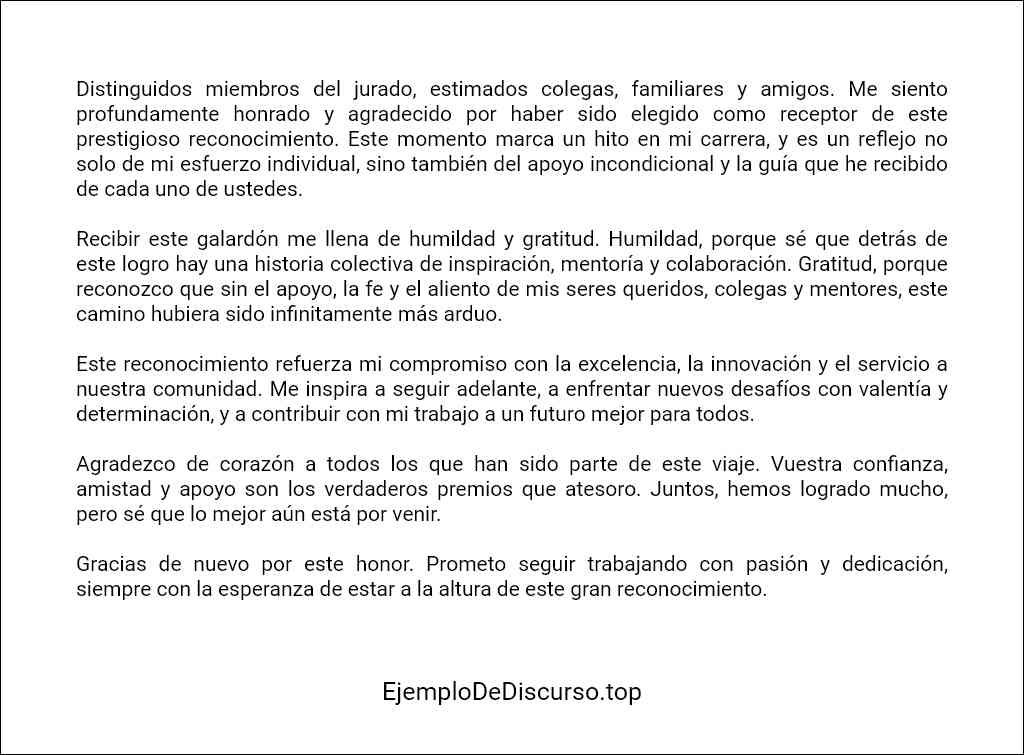 como elaborar un Discurso de agradecimiento por un reconocimiento