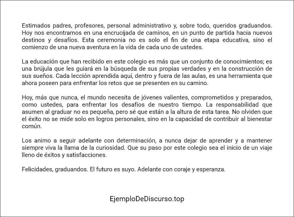 como elaborar un Discurso de graduacion colegio